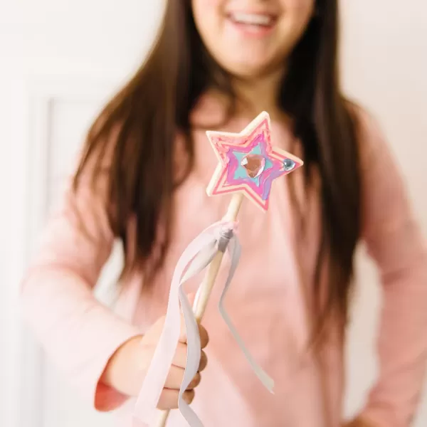 imageMelissa ampamp Doug Created By Me Paint ampamp Decorate Your Own Wooden Princess Wand Craft Kit Pink  Princess Crafts Great For Rainy Days Princess Toys For Kids Ages 4