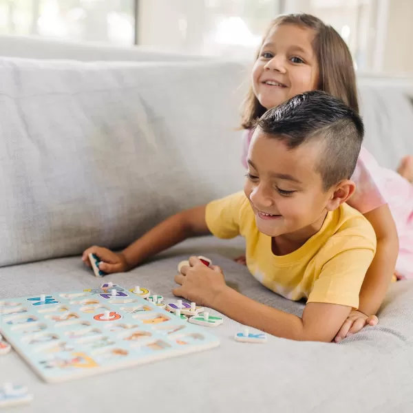 imageMelissa ampamp Doug Disney Wooden Peg Puzzles Set Letters Numbers and Shapes and Colors  Letters And Number Puzzles Disney Puzzles Wooden Puzzles For Toddlers And Kids Ages 3 Multicolor