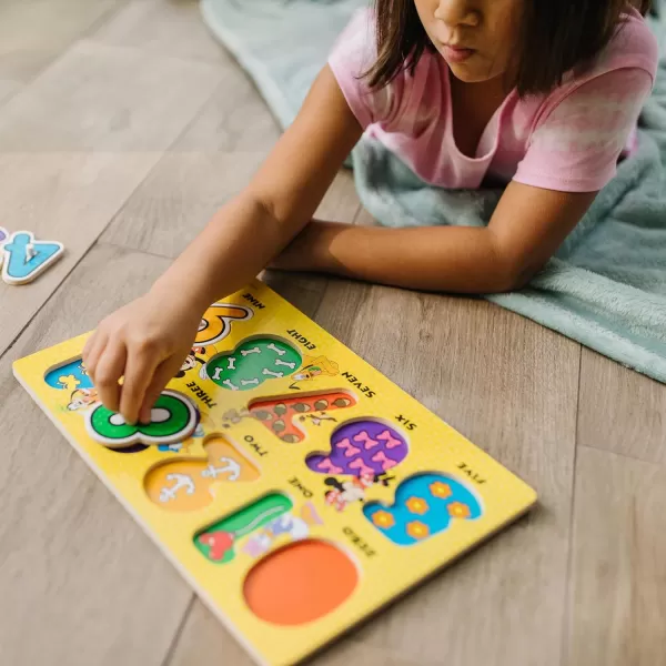 imageMelissa ampamp Doug Disney Wooden Peg Puzzles Set Letters Numbers and Shapes and Colors  Letters And Number Puzzles Disney Puzzles Wooden Puzzles For Toddlers And Kids Ages 3 Multicolor