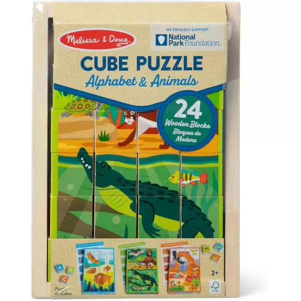 imageMelissa ampamp Doug National Parks Alphabet ampamp Animals 24Piece Cube Puzzle Everglades Arches Yellowstone  FSC Certified