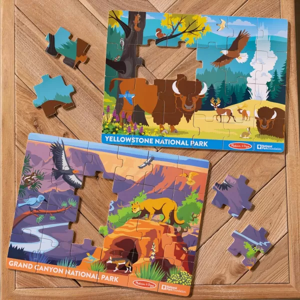 imageMelissa ampamp Doug National Parks Yellowstone ampamp Grand Canyon 24pc Jigsaw Puzzle Bundle for Boys and Girls Ages 3