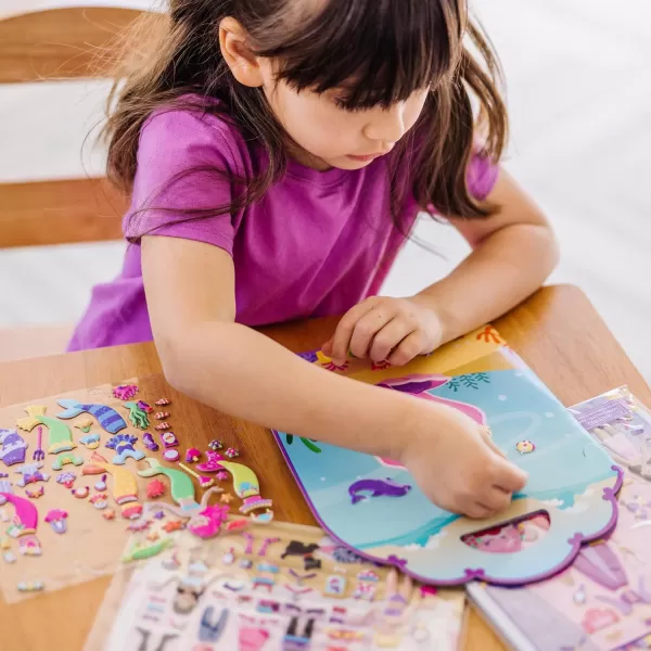 imageMelissa ampamp Doug Puffy Sticker Activity Books Set DressUp Princess Mermaid  208 Reusable Stickers  FSC CertifiedDressUp  Princess  Mermaid