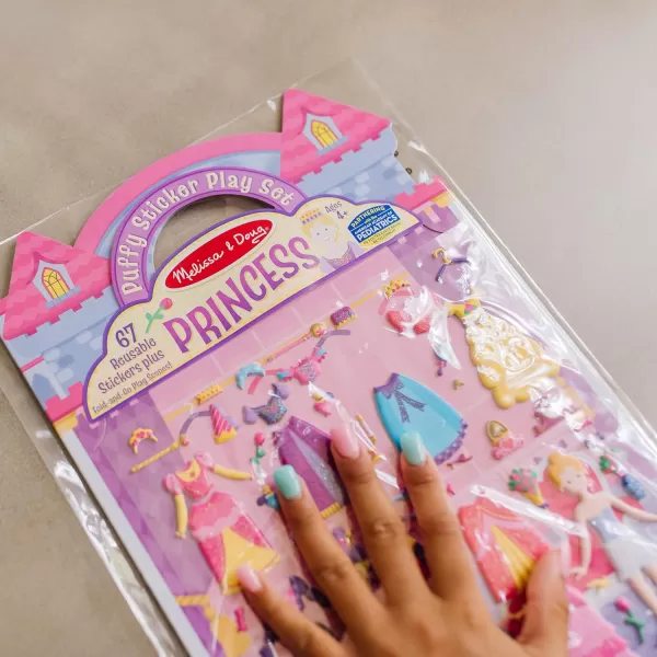imageMelissa ampamp Doug Puffy Sticker Activity Books Set DressUp Princess Mermaid  208 Reusable Stickers  FSC CertifiedDressUp  Princess  Mermaid