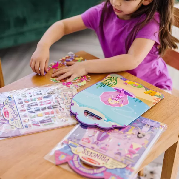 imageMelissa ampamp Doug Puffy Sticker Activity Books Set DressUp Princess Mermaid  208 Reusable Stickers  FSC CertifiedDressUp  Princess  Mermaid
