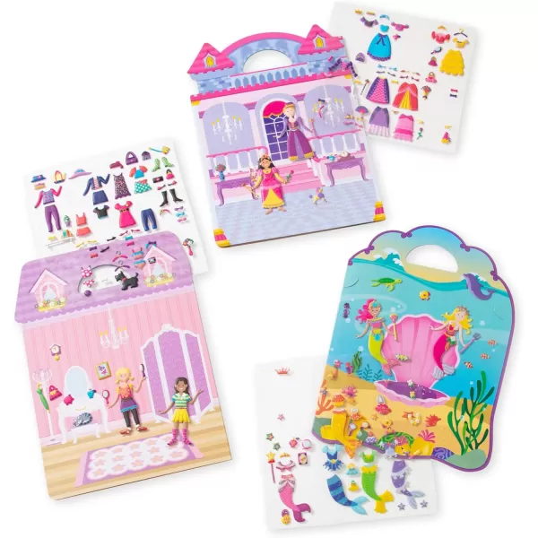 imageMelissa ampamp Doug Puffy Sticker Activity Books Set DressUp Princess Mermaid  208 Reusable Stickers  FSC CertifiedDressUp  Princess  Mermaid