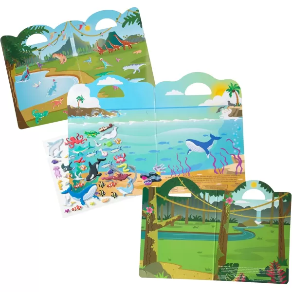 imageMelissa ampamp Doug Puffy Sticker Activity Books Set DressUp Princess Mermaid  208 Reusable Stickers  FSC CertifiedSafari  Dinosaur  Ocean