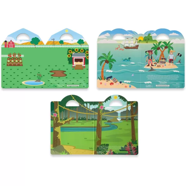 imageMelissa ampamp Doug Puffy Sticker Activity Books Set DressUp Princess Mermaid  208 Reusable Stickers  FSC CertifiedSafari  Pirate  Farm