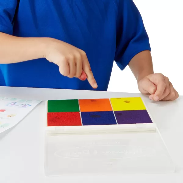 imageMelissa ampamp Doug Rainbow Stamp Pad For Rubber Stamps Arts And Crafts Supplies For Kids Ages 4 6 Washable Inks7 oz