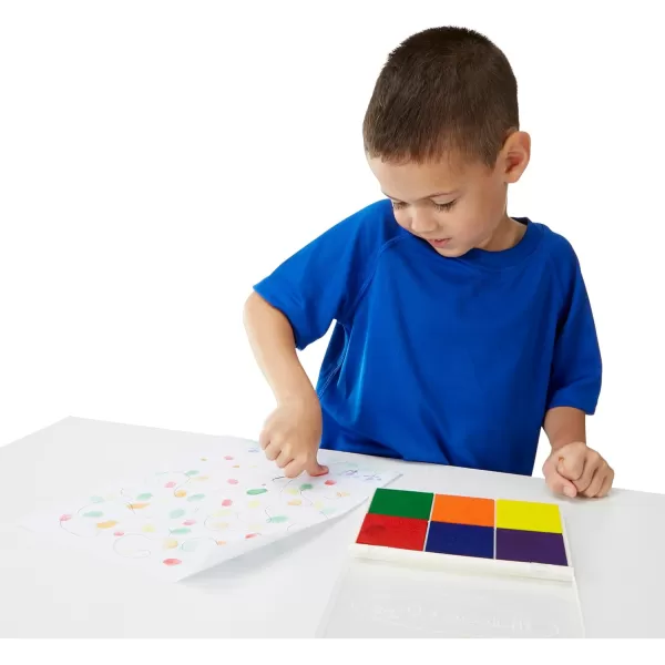 imageMelissa ampamp Doug Rainbow Stamp Pad For Rubber Stamps Arts And Crafts Supplies For Kids Ages 4 6 Washable Inks7 oz