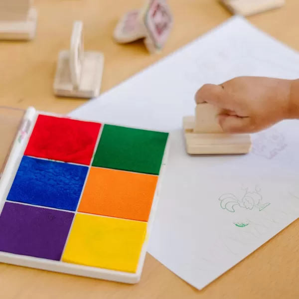 imageMelissa ampamp Doug Rainbow Stamp Pad For Rubber Stamps Arts And Crafts Supplies For Kids Ages 4 6 Washable Inks7 oz