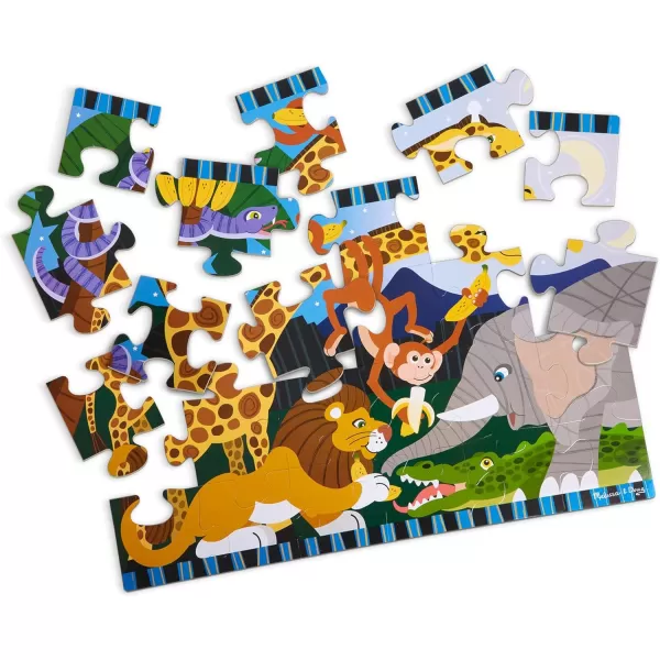 imageMelissa ampamp Doug Safari Social Jumbo Jigsaw Floor Puzzle 24 pcs 2 x 3 feet  FSC CertifiedSafari Social