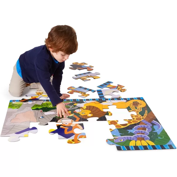 imageMelissa ampamp Doug Safari Social Jumbo Jigsaw Floor Puzzle 24 pcs 2 x 3 feet  FSC CertifiedSafari Social