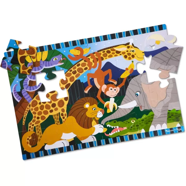 imageMelissa ampamp Doug Safari Social Jumbo Jigsaw Floor Puzzle 24 pcs 2 x 3 feet  FSC CertifiedSafari Social