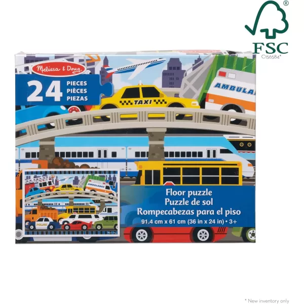 imageMelissa ampamp Doug Safari Social Jumbo Jigsaw Floor Puzzle 24 pcs 2 x 3 feet  FSC CertifiedTraffic Jam