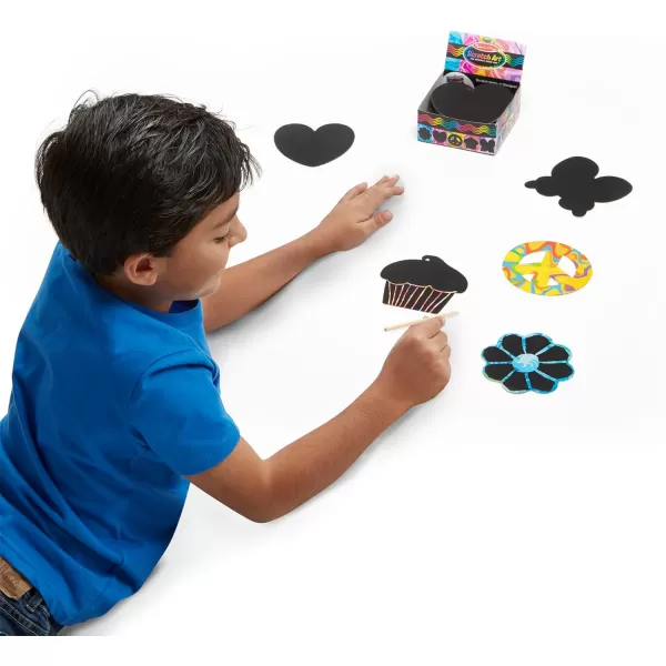 imageMelissa ampamp Doug Scratch Art Rainbow Mini Notes 125 With Wooden Stylus  FSC CertifiedFriendship