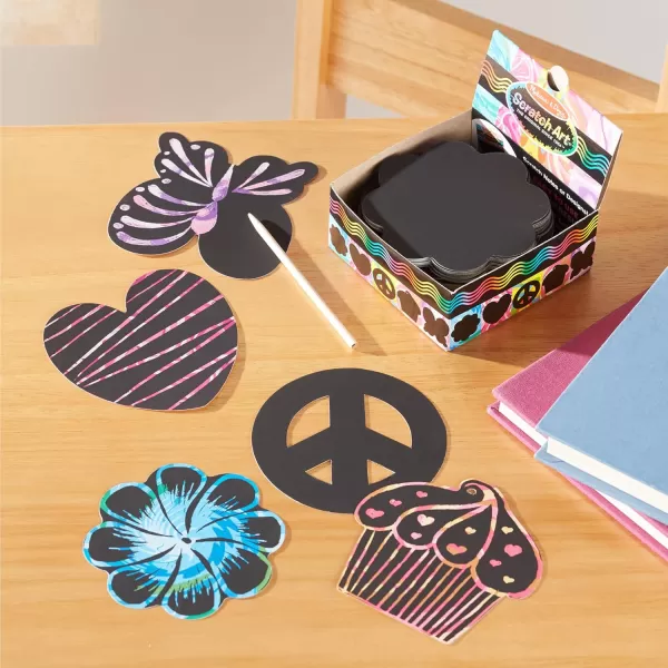 imageMelissa ampamp Doug Scratch Art Rainbow Mini Notes 125 With Wooden Stylus  FSC CertifiedFriendship