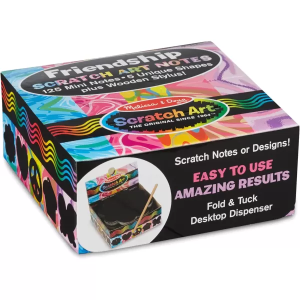 imageMelissa ampamp Doug Scratch Art Rainbow Mini Notes 125 With Wooden Stylus  FSC CertifiedFriendship