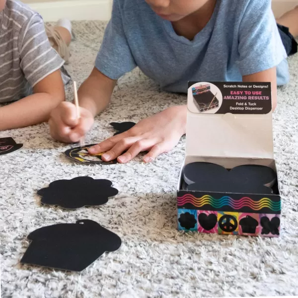 imageMelissa ampamp Doug Scratch Art Rainbow Mini Notes 125 With Wooden Stylus  FSC CertifiedFriendship