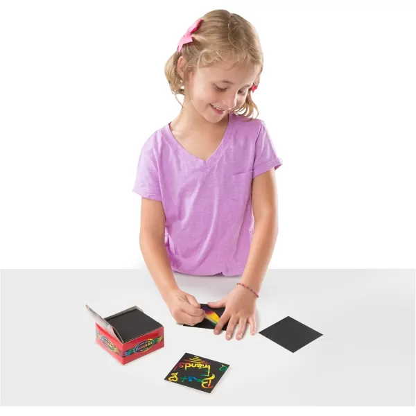 imageMelissa ampamp Doug Scratch Art Rainbow Mini Notes 125 With Wooden Stylus  FSC CertifiedRainbow