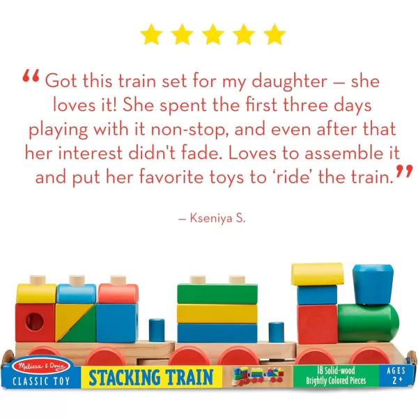 imageMelissa ampamp Doug Stacking Train  Classic Wooden Toy 18 pcs  Train Set Wooden Sorting ampamp Stacking Toys For Toddlers Ages 2 MulticoloredStacking Train