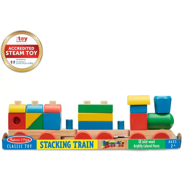 imageMelissa ampamp Doug Stacking Train  Classic Wooden Toy 18 pcs  Train Set Wooden Sorting ampamp Stacking Toys For Toddlers Ages 2 MulticoloredStacking Train