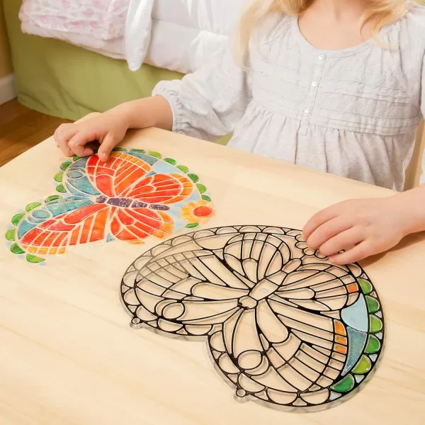 imageMelissa ampamp Doug Stained Glass Made Easy Activity Kit Butterfly  140 Stickers  Kids Sticker Stained Glass Craft Kit Sun Catchers For Kids Ages 5