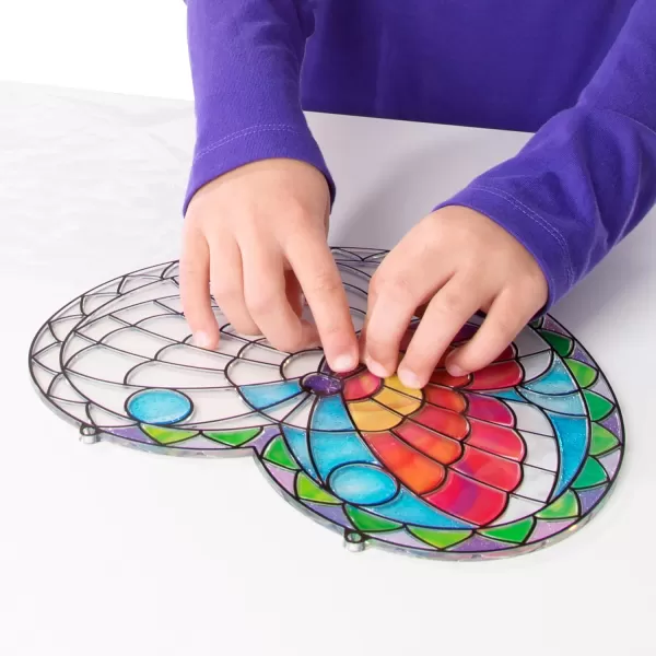 imageMelissa ampamp Doug Stained Glass Made Easy Activity Kit Butterfly  140 Stickers  Kids Sticker Stained Glass Craft Kit Sun Catchers For Kids Ages 5