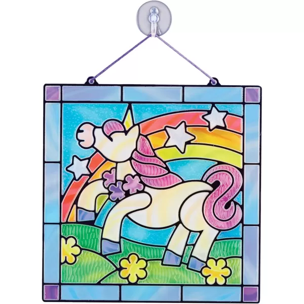 imageMelissa ampamp Doug Stained Glass Made Easy Craft Kit  Unicorn  Kids Sticker Stained Glass Craft Kit Unicorn Crafts For Kids Ages 5