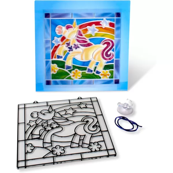 imageMelissa ampamp Doug Stained Glass Made Easy Craft Kit  Unicorn  Kids Sticker Stained Glass Craft Kit Unicorn Crafts For Kids Ages 5