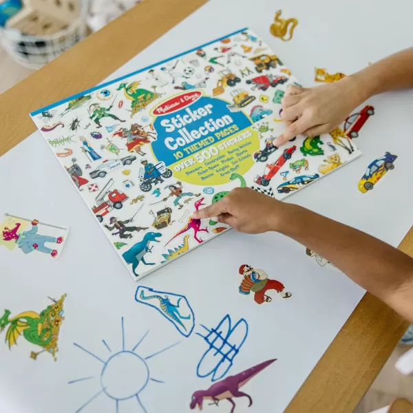 imageMelissa ampamp Doug Sticker Collection Book Dinosaurs Vehicles Space and More  500 Stickers  FSC CertifiedBlue