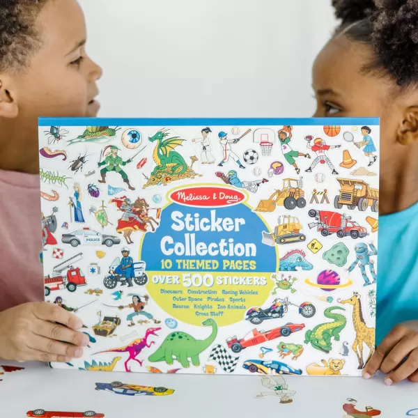imageMelissa ampamp Doug Sticker Collection Book Dinosaurs Vehicles Space and More  500 Stickers  FSC CertifiedBlue