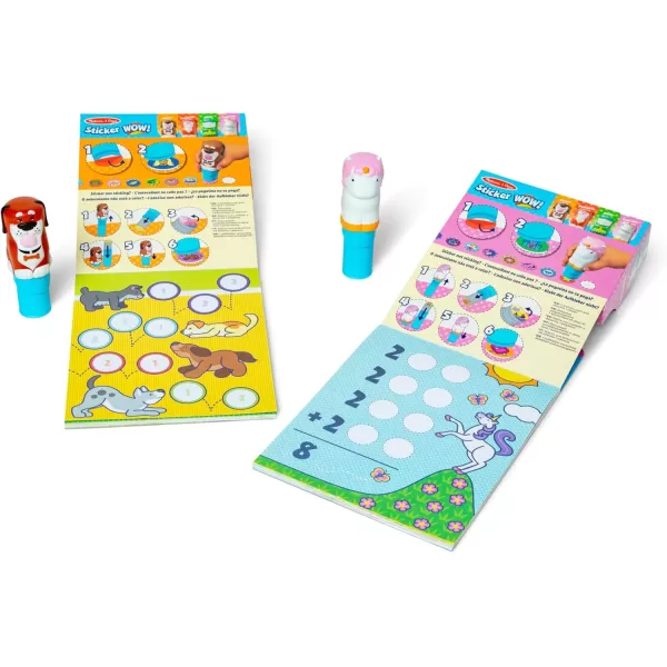 imageMelissa ampamp Doug Sticker Wow Dog and Unicorn Bundle 2 24Page Activity Pads 2 Sticker Stampers 600 Stickers Arts and Crafts Fidget Toy Collectible CharactersDog  Unicorn Bundle