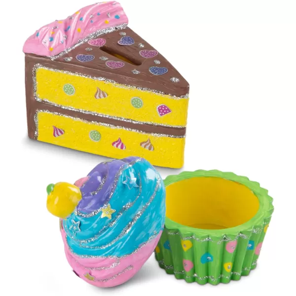 imageMelissa ampamp Doug Sweet Keepsakes Craft Kit 2 DecorateYourOwn Treasure Boxes and a Cake Bank One Size Dyo