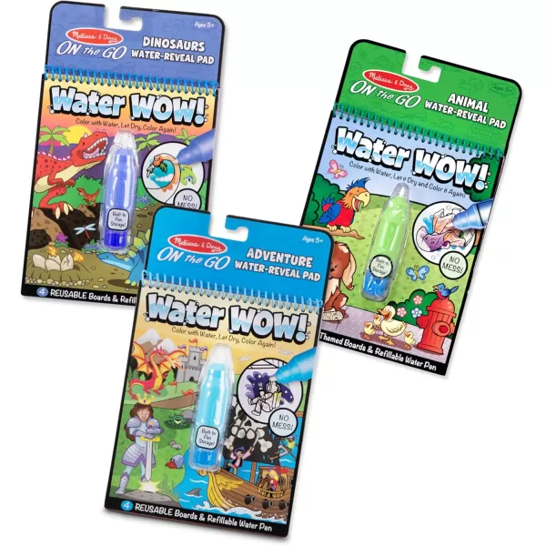 imageMelissa ampamp Doug Water Wow  Water Reveal Pad Bundle  Farm Safari ampamp Under The SeaBundle Dinosaur  Adventure  Animals