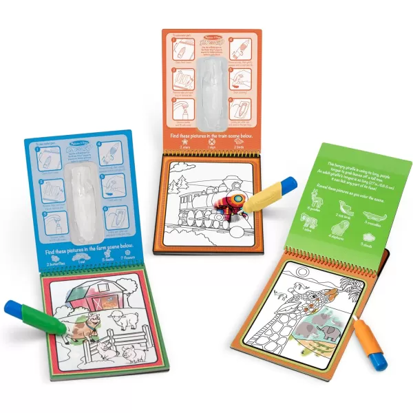 imageMelissa ampamp Doug Water Wow  Water Reveal Pad Bundle  Farm Safari ampamp Under The SeaBundle Vehicles  Animals  Safari