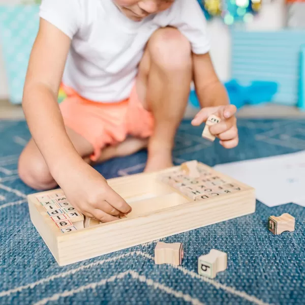 imageMelissa ampamp Doug Wooden Alphabet Stamp Set  56 Stamps With LowerCase and Capital Letters  Preschool Writing Toys ABC Stamps Kids Arts ampamp Crafts Letter Stamps For Kids Ages 4