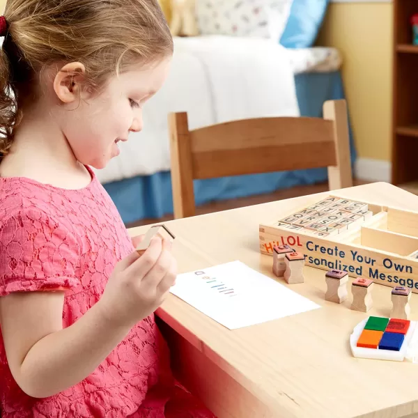 imageMelissa ampamp Doug Wooden Alphabet Stamp Set  56 Stamps With LowerCase and Capital Letters  Preschool Writing Toys ABC Stamps Kids Arts ampamp Crafts Letter Stamps For Kids Ages 4