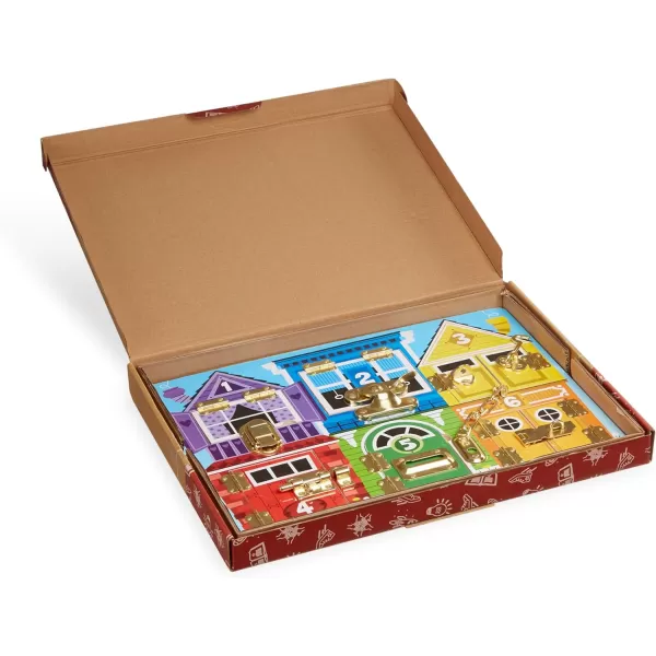 imageMelissa ampamp Doug Wooden Latches Board Sensory Activity Toy For Kids Doors And Locks Toy Wooden Busy Board Toddler Toys For Ages 3