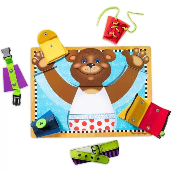 imageMelissa ampamp Doug Basic Skills Puzzle Board  Wooden Educational Toy  Learn To Button Busy Board Activity Board For Fine Motor Skills Developmental Toy For Toddlers Ages 31 EA