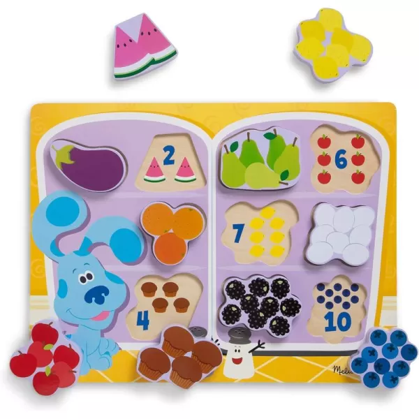 imageMelissa ampamp Doug Blues Clues ampamp You Wooden Chunky Puzzle  Fridge Food 10 Pieces