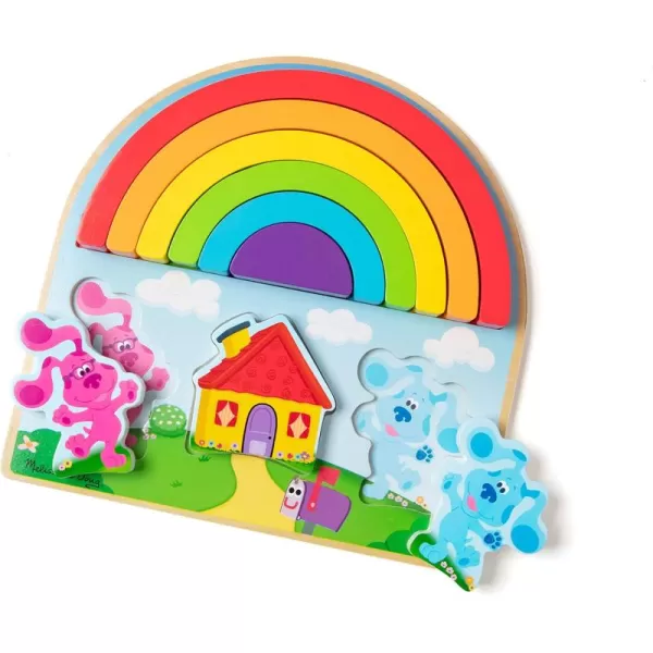 imageMelissa ampamp Doug Blues Clues ampamp You Wooden Rainbow Stacking Puzzle 9 Pieces