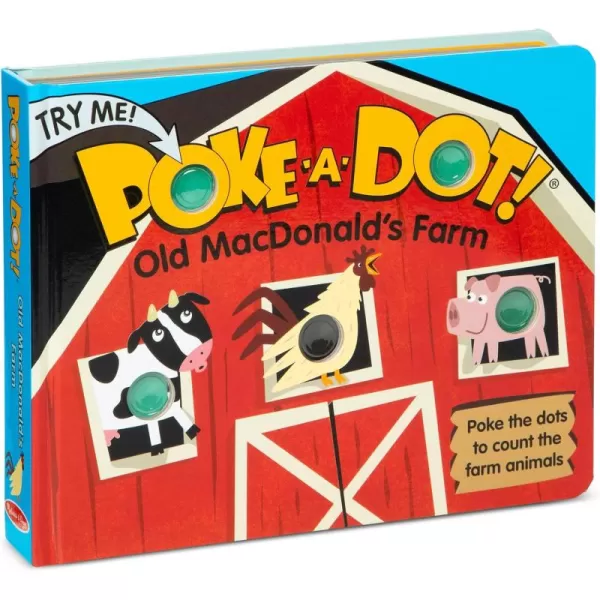 imageMelissa ampamp Doug Childrens Book  PokeaDot Old MacDonalds Farm Board Book with Buttons to Pop  FSC Certified