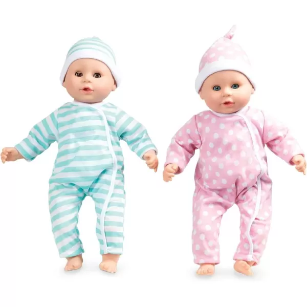 imageMelissa ampamp Doug Mine to Love Twins Luke ampamp Lucy 15 Light SkinTone Boy and Girl Baby Dolls with Rompers Caps Pacifiers  First Baby Dolls For Toddlers 18 Months And Up