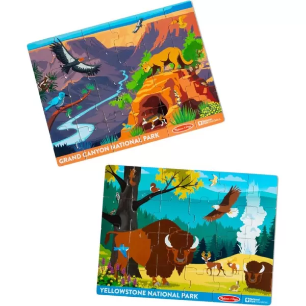 imageMelissa ampamp Doug National Parks Yellowstone ampamp Grand Canyon 24pc Jigsaw Puzzle Bundle for Boys and Girls Ages 3