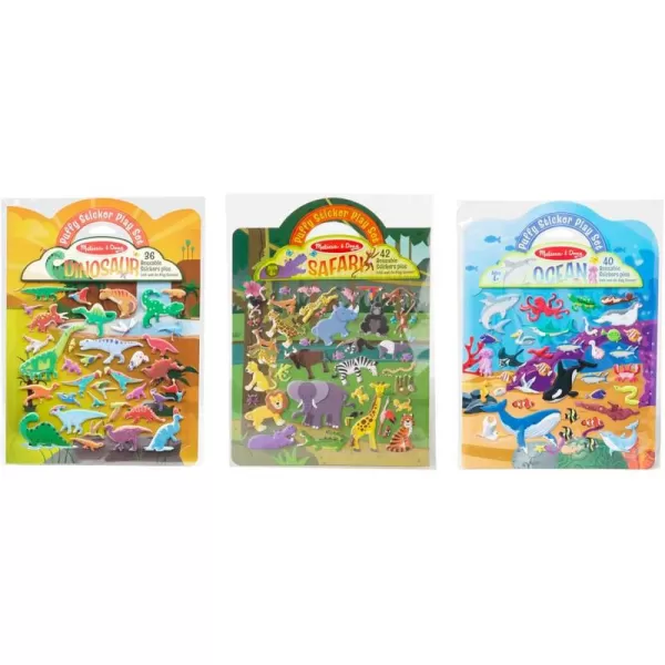 imageMelissa ampamp Doug Puffy Sticker Activity Books Set DressUp Princess Mermaid  208 Reusable Stickers  FSC CertifiedSafari  Dinosaur  Ocean