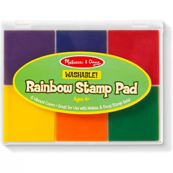 imageMelissa ampamp Doug Rainbow Stamp Pad For Rubber Stamps Arts And Crafts Supplies For Kids Ages 4 6 Washable Inks7 oz