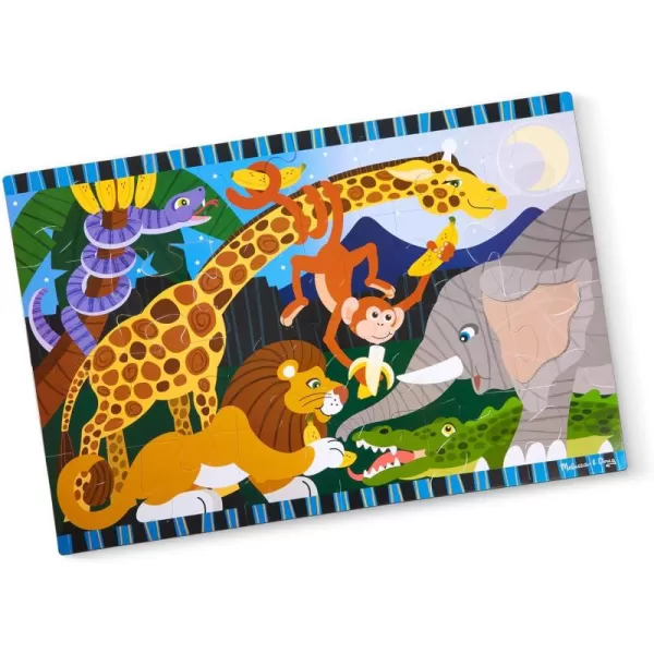 imageMelissa ampamp Doug Safari Social Jumbo Jigsaw Floor Puzzle 24 pcs 2 x 3 feet  FSC CertifiedSafari Social