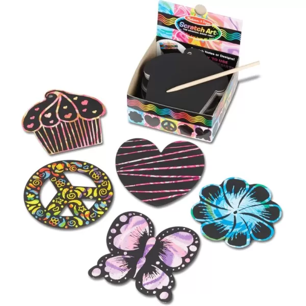 imageMelissa ampamp Doug Scratch Art Rainbow Mini Notes 125 With Wooden Stylus  FSC CertifiedFriendship