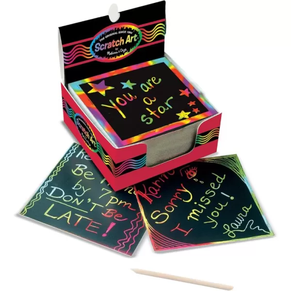 imageMelissa ampamp Doug Scratch Art Rainbow Mini Notes 125 With Wooden Stylus  FSC CertifiedRainbow