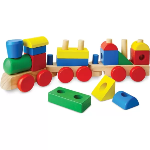 imageMelissa ampamp Doug Stacking Train  Classic Wooden Toy 18 pcs  Train Set Wooden Sorting ampamp Stacking Toys For Toddlers Ages 2 MulticoloredStacking Train